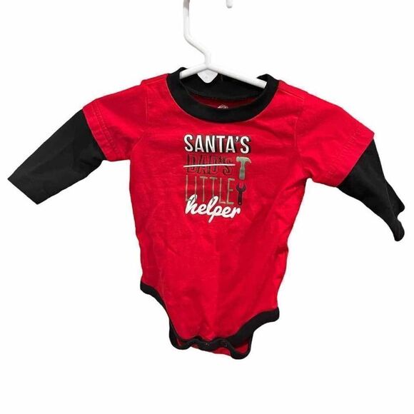 Okie Dokie Santa’s Little Helper Twofer One Piece 3 Months - Picture 1 of 5